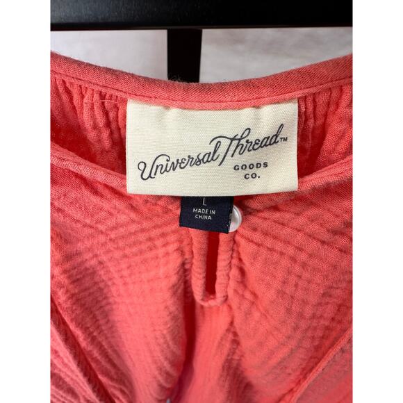 Universal Thread Gauze Coral Boho Too Size L EUC Prairie Festival Western - Picture 4 of 5